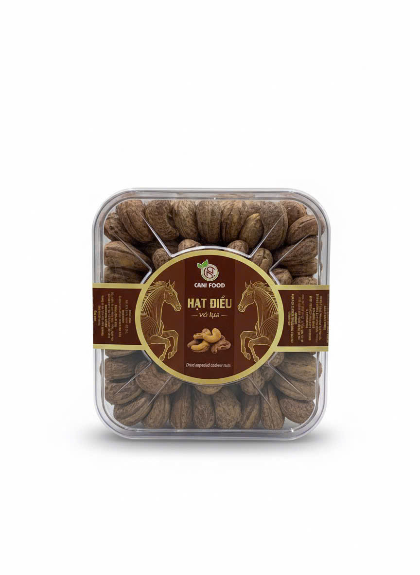 Hạt Điều Xếp Hoa 400g Hộp Vuông