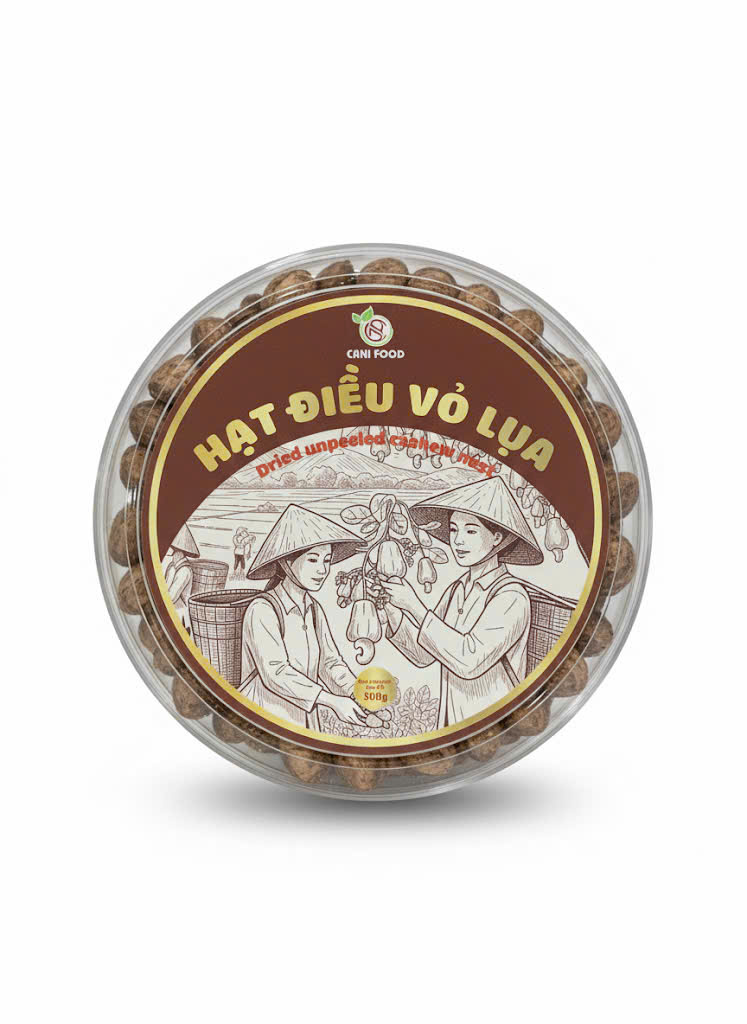 Hạt Điều Xếp Hoa 500g Hộp Tròn